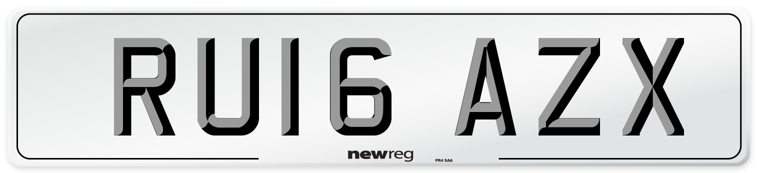 RU16 AZX Number Plate from New Reg